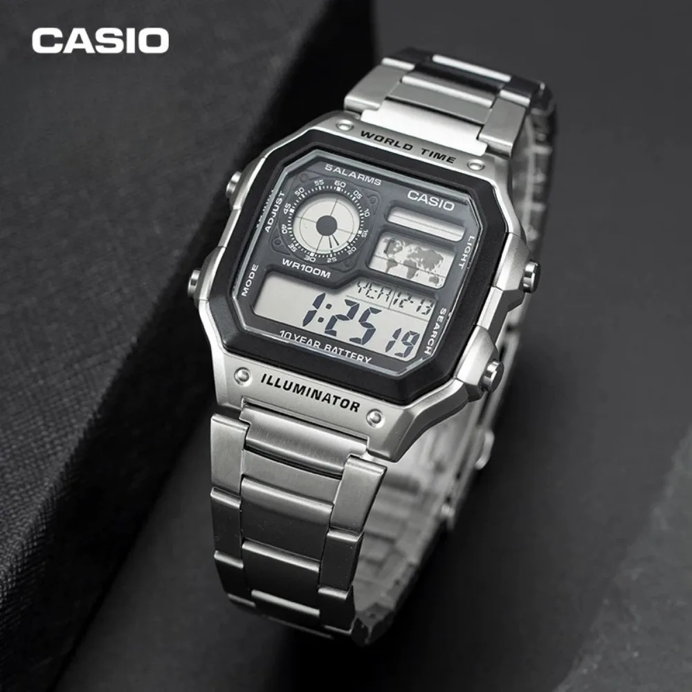 Casio Casio Watch Men's Retro Small Square Student Quartz Electronic Watch Official Authentic AE-1200WHD