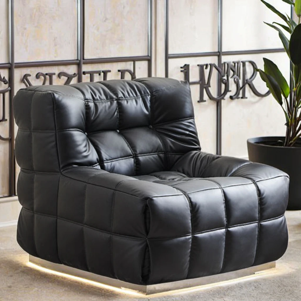 Style Single Reclining Cream Lounge Chair Modern Lazy Sofa Small Apartment Balcony Access Comfortable Fabric Upholstered Chair