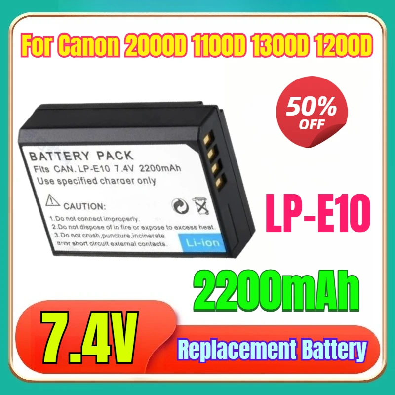 

7.4V 2200mAh LP-E10 LP E10 LPE10 Camera Battery for Canon 2000D 1100D 1300D 1200D High Quality Brand New