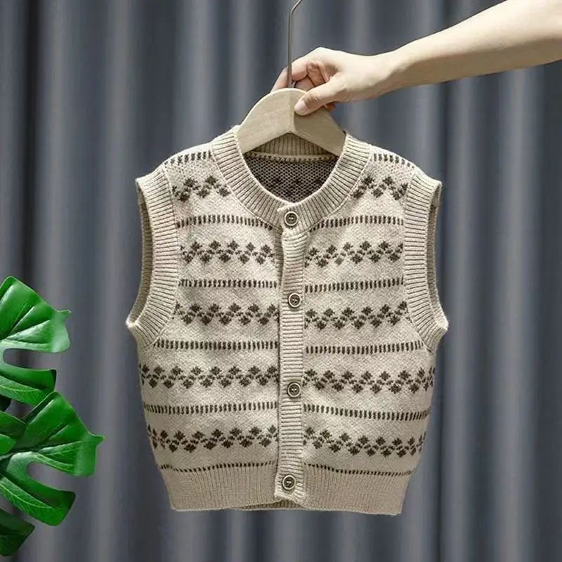 

Kids Boys' Sweater Vest Spring and Autumn 2026 New Style Children's Cardigan Sweater 1-8 Years old