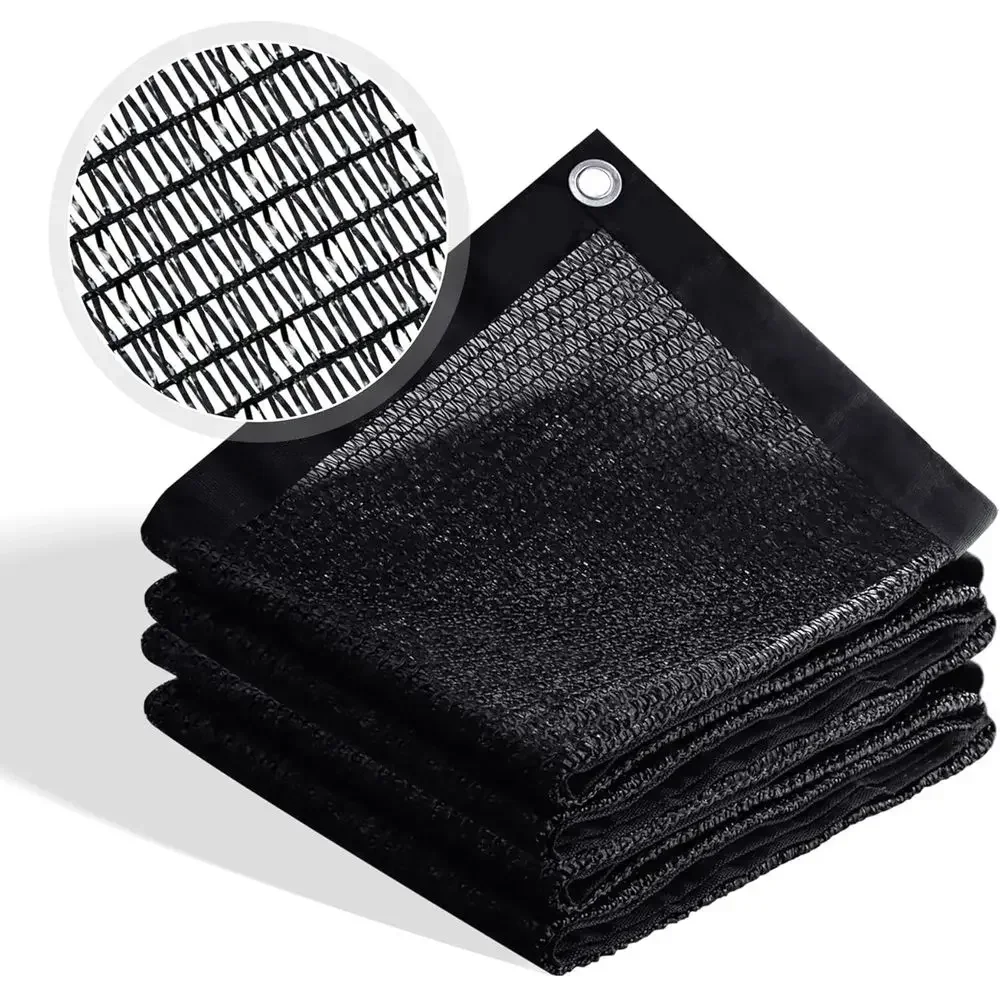 Customizable 6x12ft Black Outdoor Shade Net with Reinforced Grommets for Patios, Pergolas, and Greenhouses