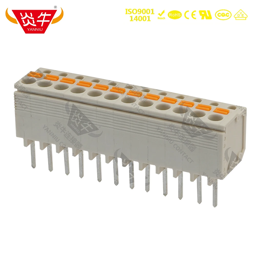 10Pcs KF450 5.0 2P ~ 12P PCB SPRING TERMINAL BLOCKS  5.0mm 2PIN ~ 12PIN PHOENIX CONTACT EDGSON KEFA YANNIU