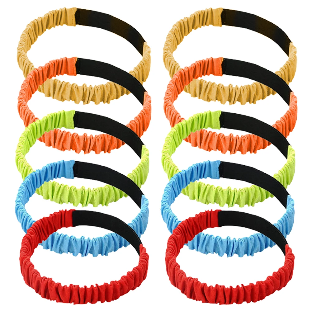 

10pcs Colorful Elastic Leg Bands 3 Legged Race Supplies Teamwork Training Vibrant Tie Ropes Red Green Kids