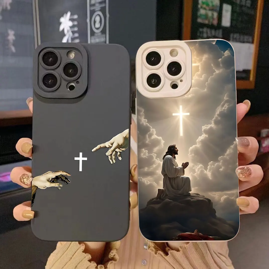 Funda de teléfono antigolpes pintada con cruz de Jesús para Samsung Galaxy A25 A56 A16 A06 A35 A15 A34 A24 A05 A13 A73 A53 A23 A13 4G 5G