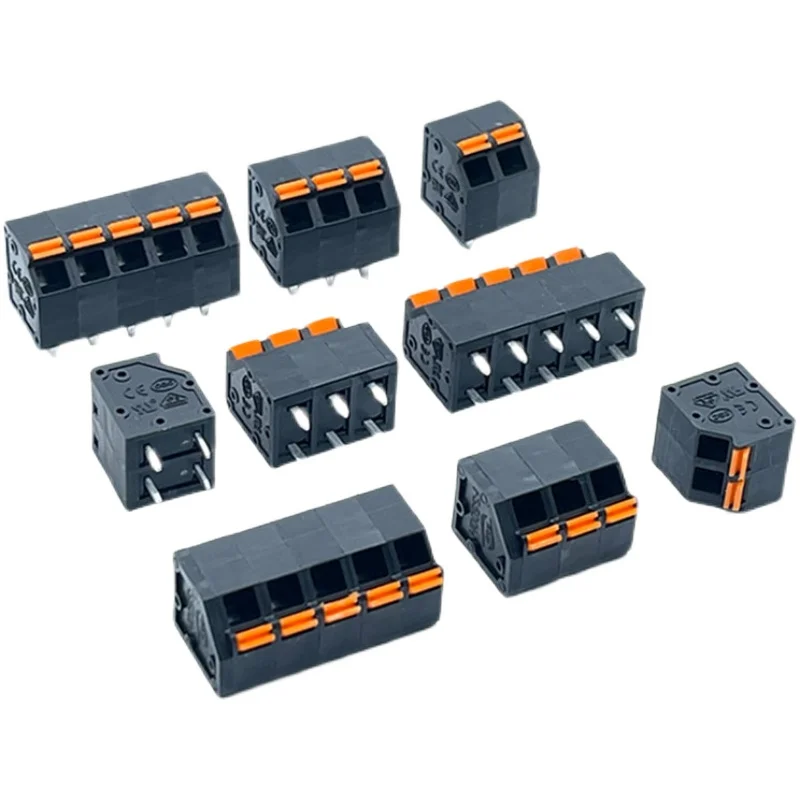 

10pcs screw-free quick connection terminal KFM736L-5.0mm spacing double-row needle spring pressing type 2P-24P