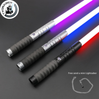 TXQSABER Lightsaber Neo Pixel RGB Smooth Swing Metal Hilt for Heavy Dueling 12 Color Force FOC Blaster Laser Sword Jedi Toys