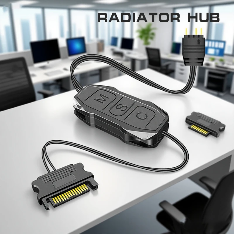 3.Mini RGB-controllerhub 3PIN; 5V ARGB-controller met SATA-voeding voor computerbehuizingen