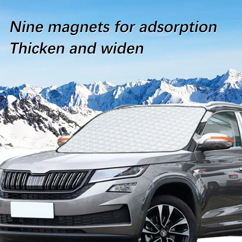 

Magnetic Car Windshield Snow Cover Winter Ice-Frost Guard Sun Shade Protector For Skoda Kddiaq 2017-2024 Exterior Accessories