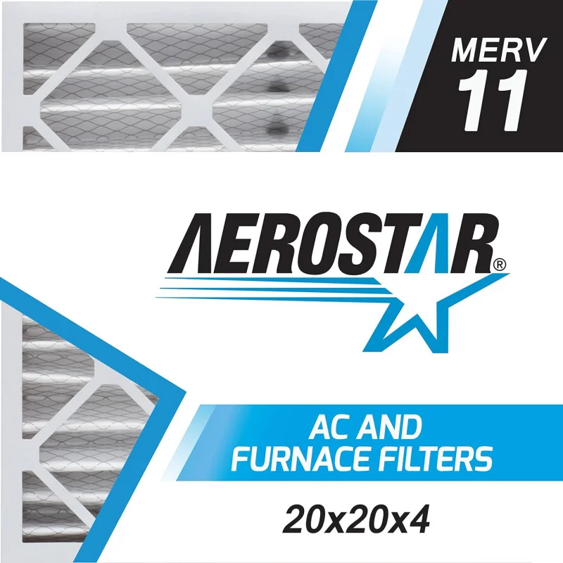 

20x20x4 MERV 11 pleated air, ac furnace air, 6 (actual size: 19 1/2 "x19 1/2" X3 3/4 ")