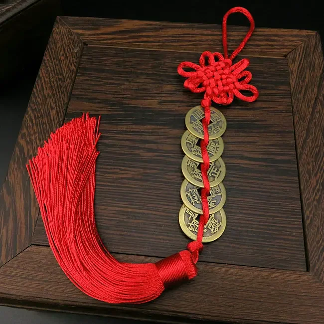 Feng Shui Coins Home Hanging Decorations Chinese Ancient Five Emperor Coins Blessings of Health Happiness Fortune Prosperity