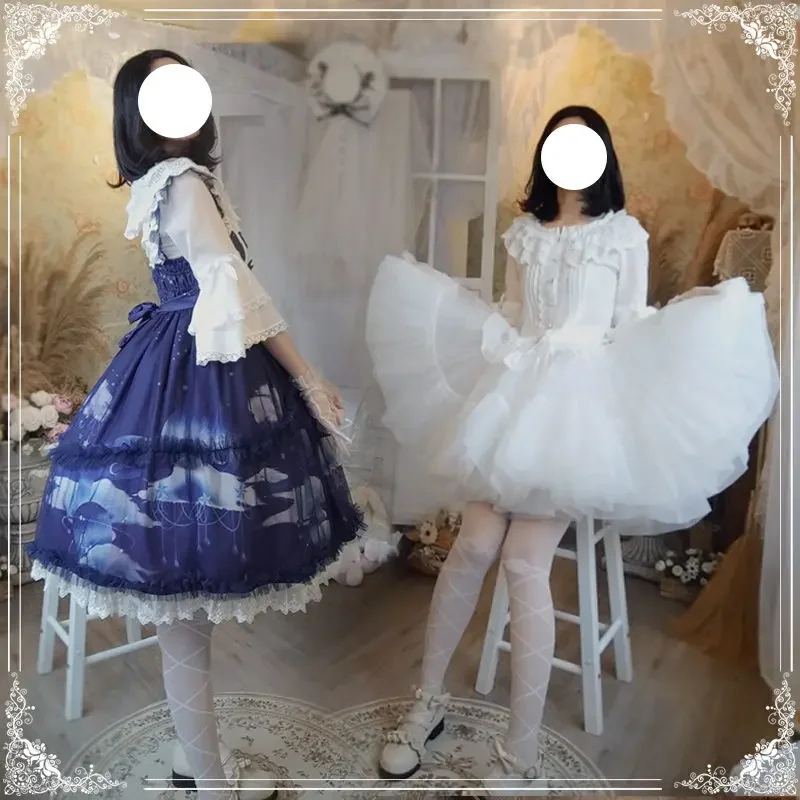 45cm Violence Crinoline Daily Lolita Super Fluffy Soft Veil Pettiskirt Slip Dress Wedding Dress Boneless Support Sitting Lolita