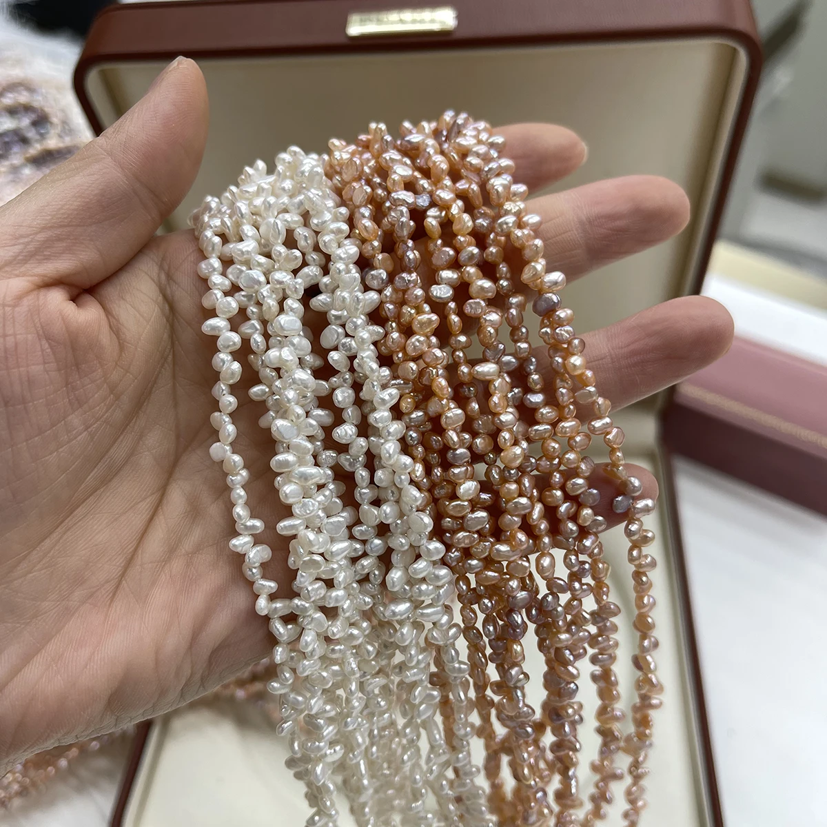 4‑5mm Real Natural Freshwater Rice Pearls 36cm Semi‑Finished Strand Beads for DIY Necklace Bracelet Jewelry Making Accessories