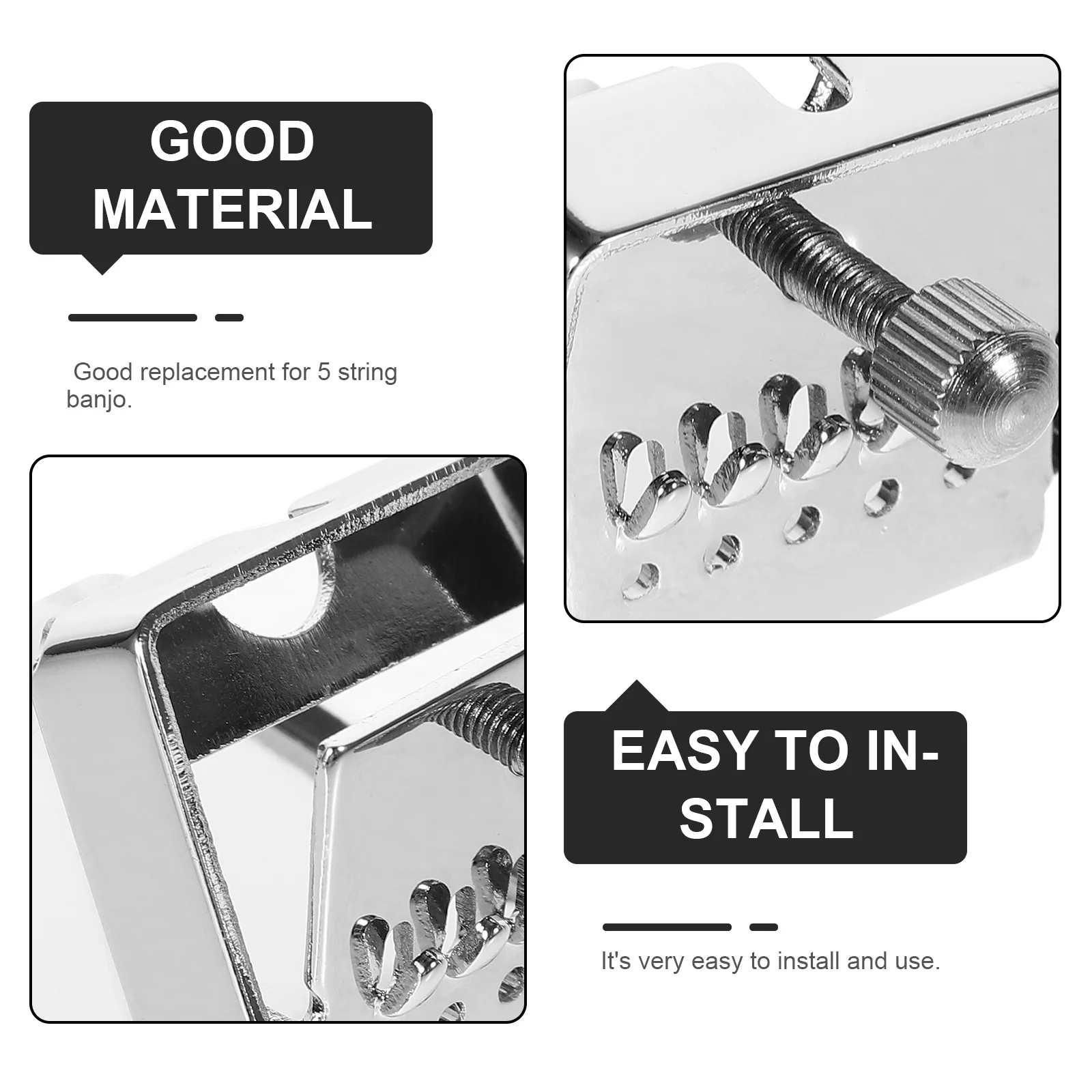 

5 String Banjo Tailpiece Alloy Plated Replacement Accessory Practical Durable Easy Installation Banjo Tailpiece 5 String