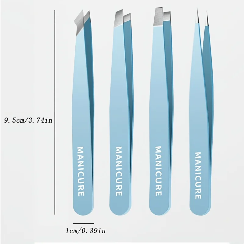 2/4 قطعة ملقط الحاجب الملونة الشعر الجمال غرامة الشعر مجتذب الفولاذ المقاوم للصدأ مائل العين الحاجب كليب إزالة أدوات ماكياج