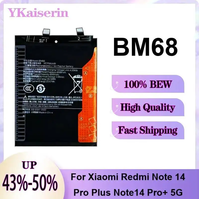 

Аккумулятор для мобильного телефона BM68 6200 мАч для Xiaomi Redmi Note 14 Pro Plus Note14 Pro+ 5G