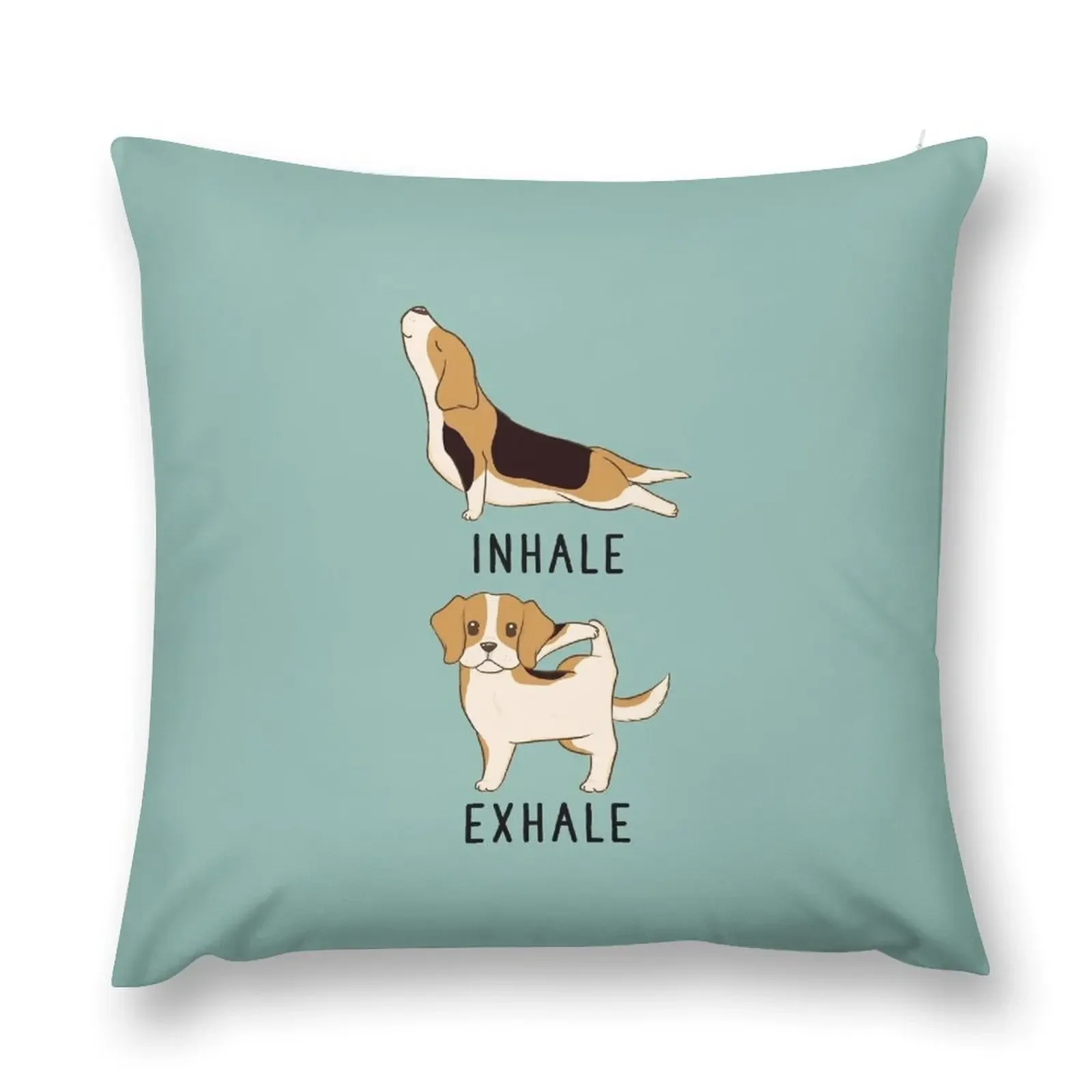 Inhale Exhale Beagle Yoga Throw Pillow luxury home accessories Sofa Decorative Covers Pillows Aesthetic Pillow Decor pillow