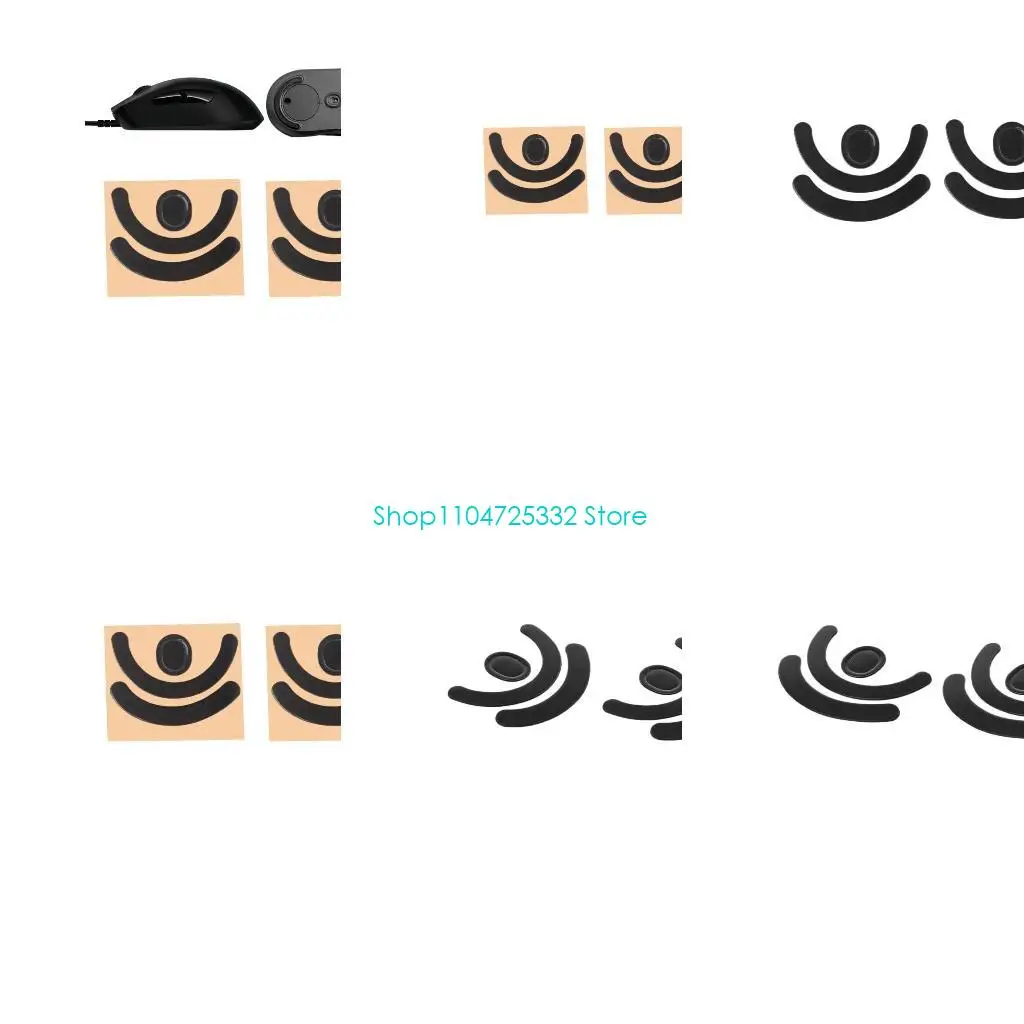 P5EA 2 Set Mouse Replacement Accessories Mouse Skates Mouse Feet for G403 Wear-resistant Mouse Curve Edge Black