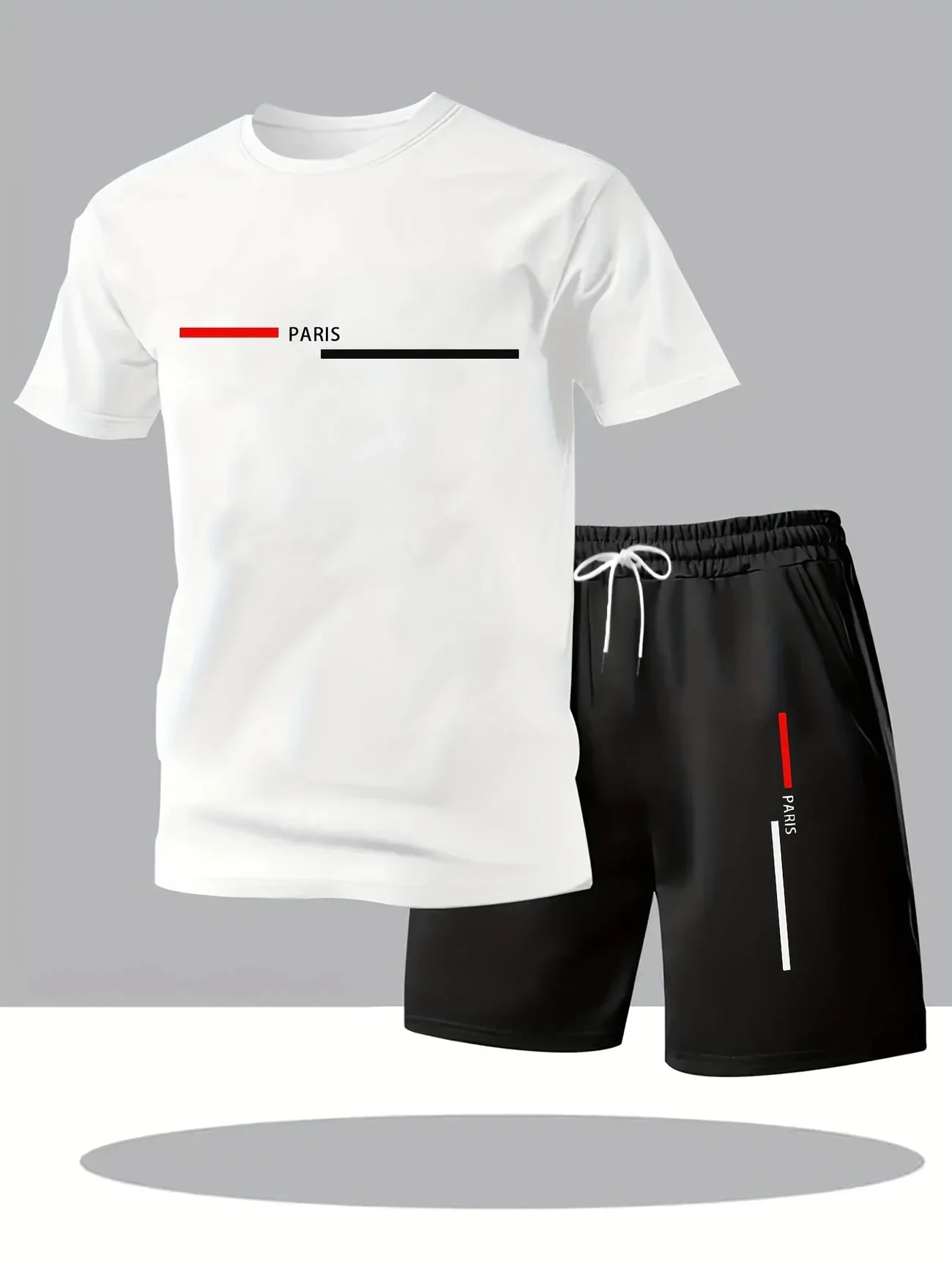 

Мужской летний комплект из сетчатой футболки и шорт, повседневный спортивный комплект с круглым вырезом и короткими рукавами, комплект из двух предметов