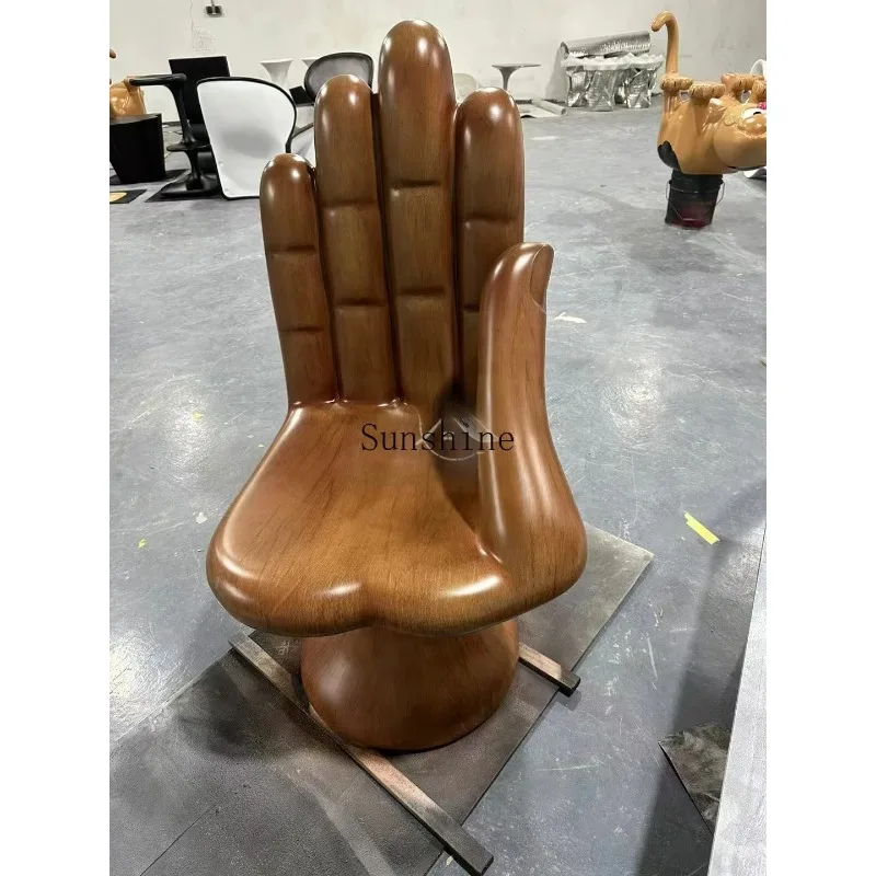 

Nordic art Buddha palm shape backrest fiberglass special-shaped leisure chair