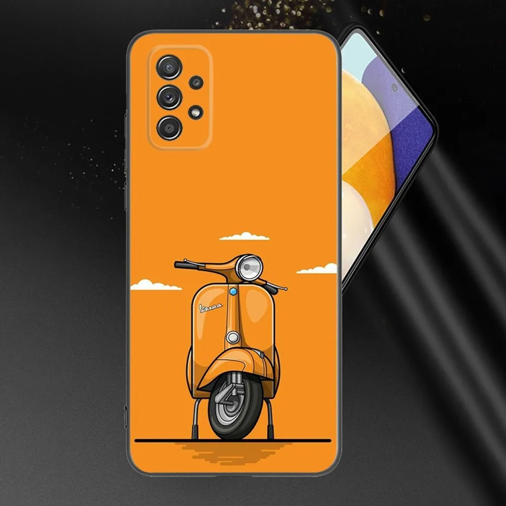 V-VespaS Scooter Phone Case For Samsung Galaxy A13,A21s,A22,A31,A32,A52,A53,A71,A80,A91 Soft Black Phone Cover image 5
