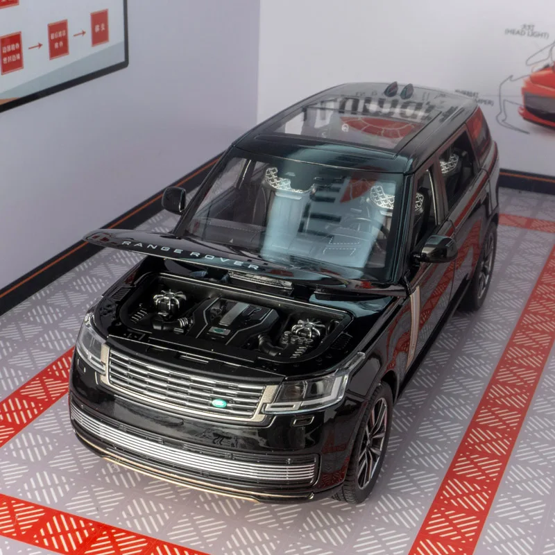 1:24 Range Rover SV2022 vehículo todoterreno modelo de coche de aleación ornamento, puertas y capó del motor, el maletero se puede abrir