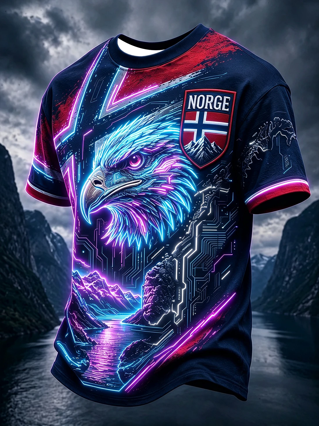Summer Men's Norwegian Football Training Shirt - 3D Printed Breathable, Sweat-Wicking, Quick-Drying Family Couple Style Shirt
