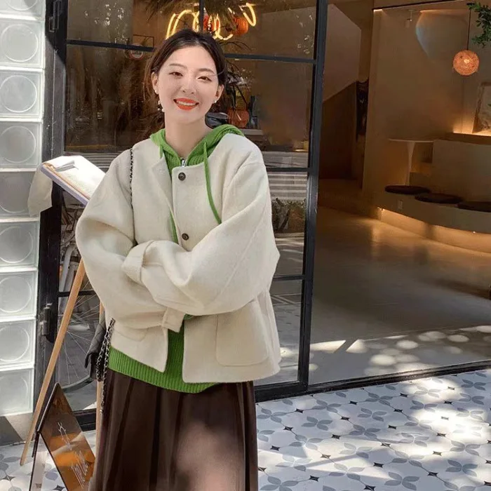 

Tweed Jackets Woman Shoulder Womens Winter Vintage Retro Distressed Wearable Fashion Streetwears Outerwears Clothes Tops Stylish