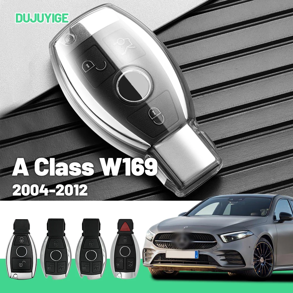 

Прозрачный чехол для автомобильного ключа из ТПУ для Mercedes-Benz A Class W169 2004-2012, защитный чехол для брелока, автоаксессуары 2005 2006 2007