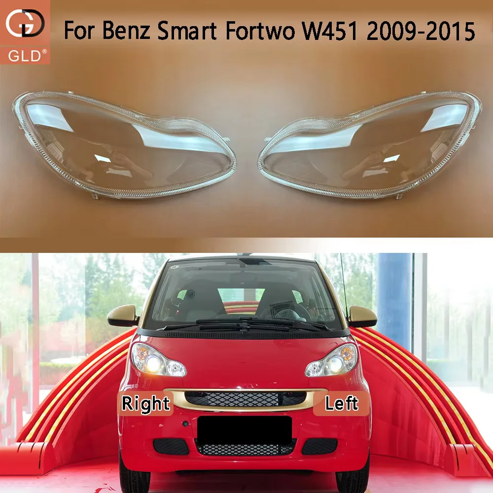 For Mercedes-Benz Smart Fortwo W451 2009 2010 2011 2012 2013 2014 2015 Car Headlight Cover Headlamp Lens Auto Shell Cover Mask