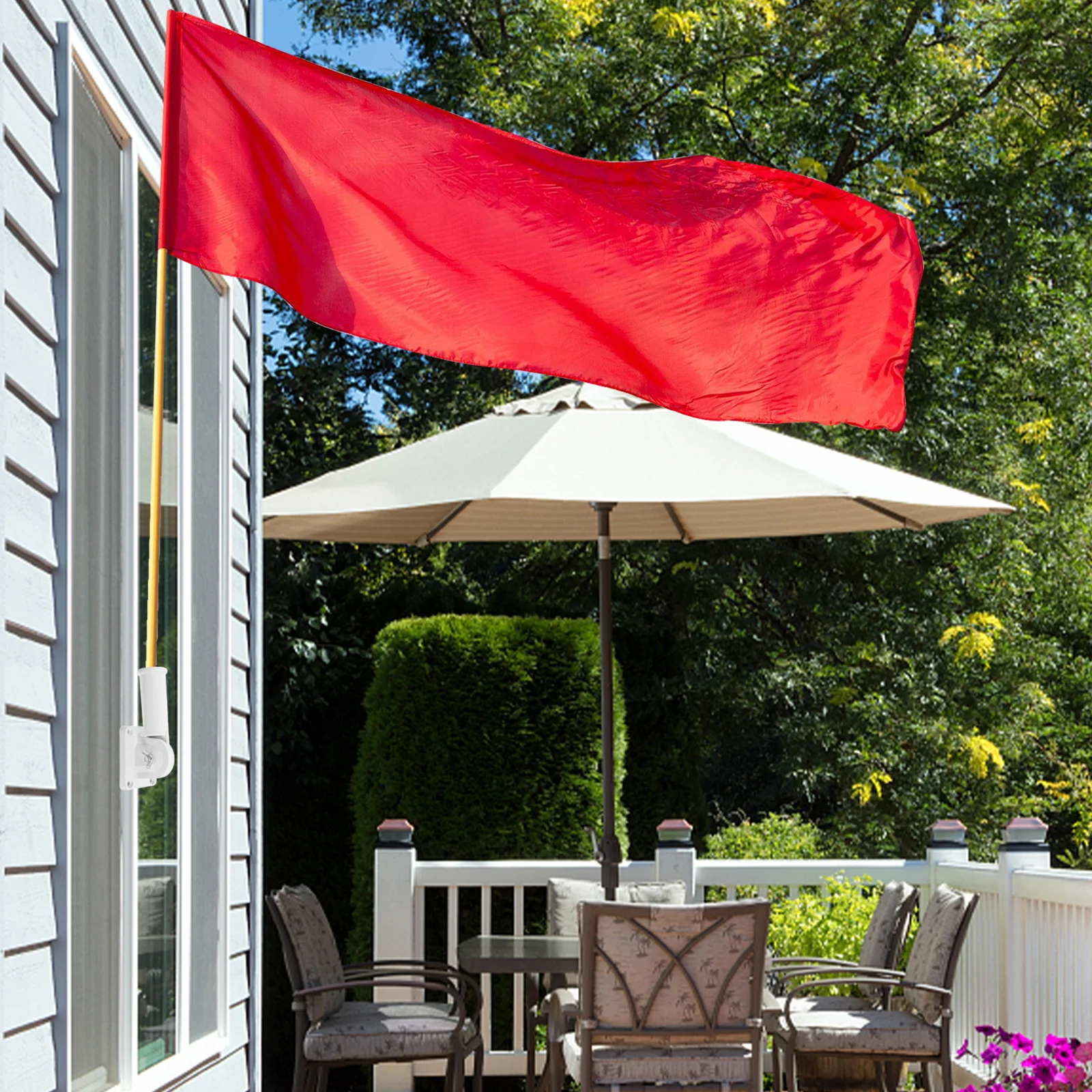 

Adjustable Aluminum Flag Pole Holder 180 Degree Rotatable Wall Mount Bracket Outdoor House Garden Stable Windproof