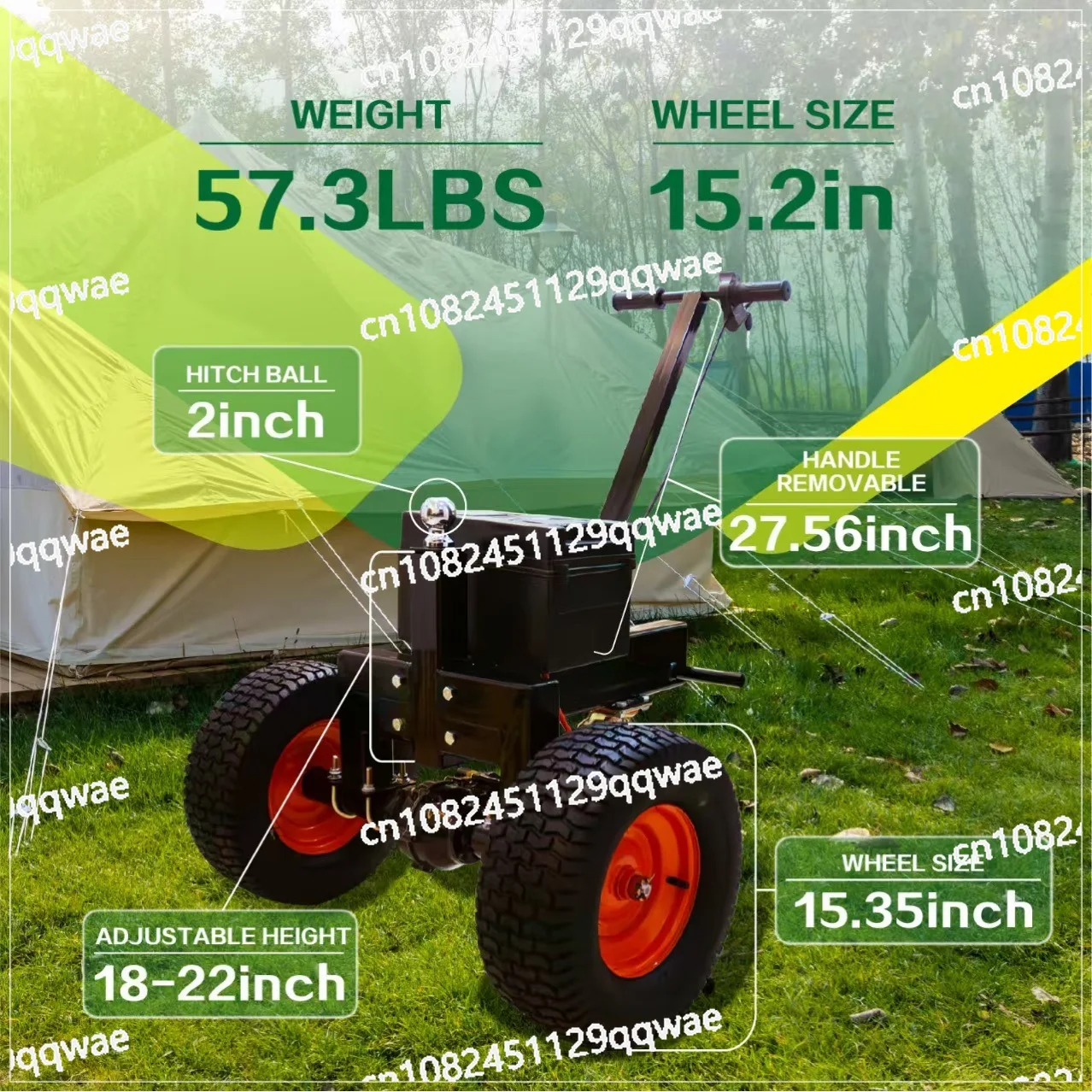 

Electric traction trolley, boat trailer, three-wheeled small trailer, durable for handling