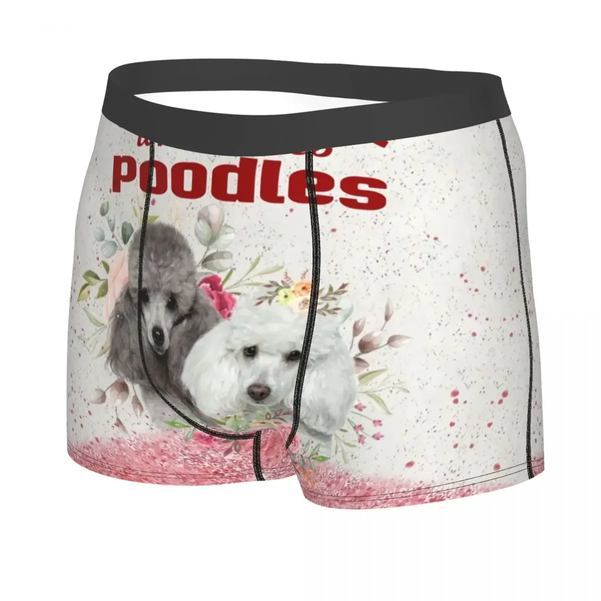 Custom Poodle Graphic Underwear Men Breathbale Pudel Dog Lover Boxer Briefs Shorts Panties Soft Underpants For Homme