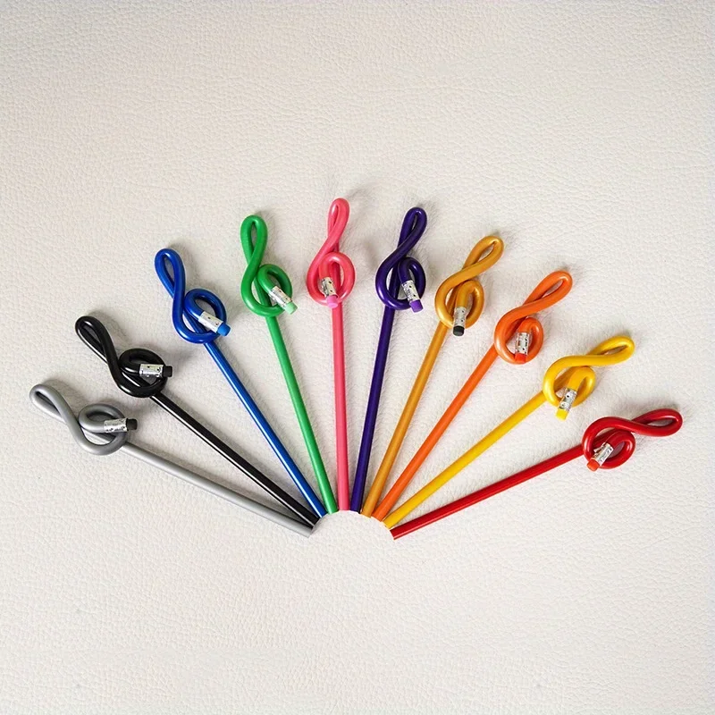 Treble Clef Flexible Bendable Pencil Music Note Shape Soft Bend Pencil Fun Novelty Stationery Gift for Music Lovers Students