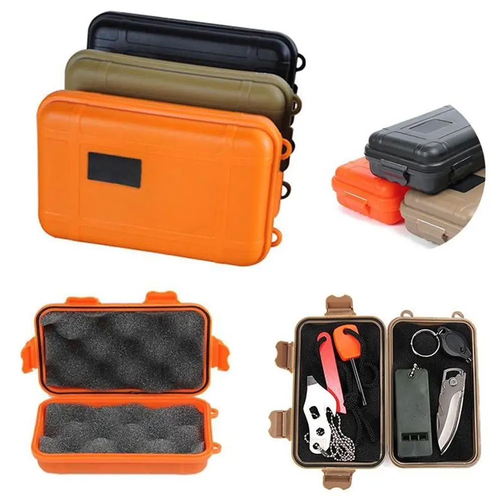 Outdoor Shockproof Waterproof Boxes Survival Airtight Case Storage EDC Travel Matches Tools Sealed Containers 3 Colors