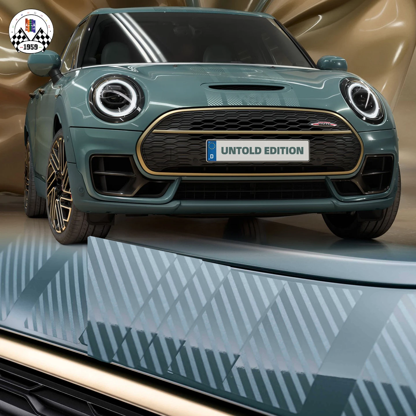 For MINI Clubman F54 Untold Edition Style Bonnet and Roof Stripe Decal Kit 2016-2024 Vinyl Screen Printed Matte 5 Stripe