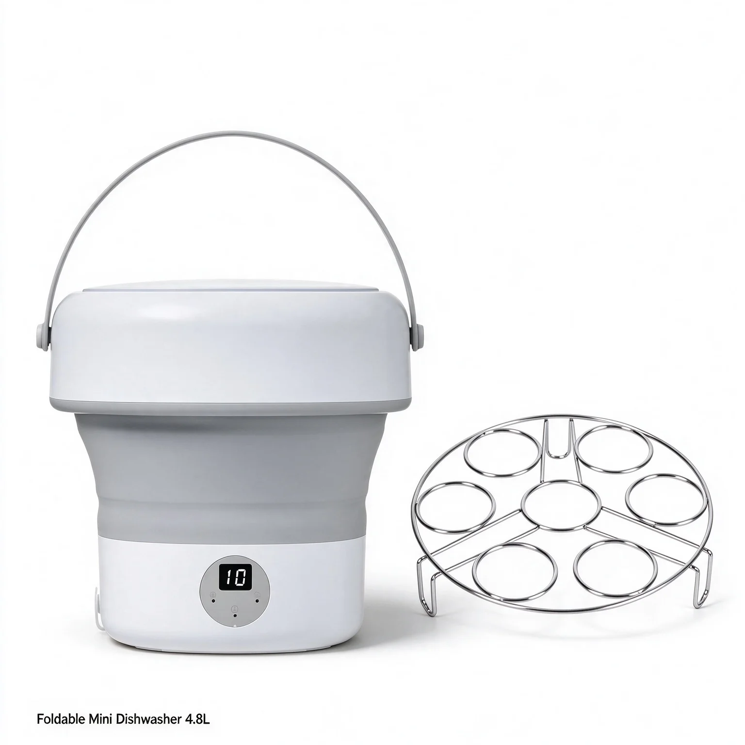 Foldable Mini Dishwasher 4.8L Portable Small Dish Washer 24W Turbine Cleaning Machine for Home Tableware Fruits Vegetables