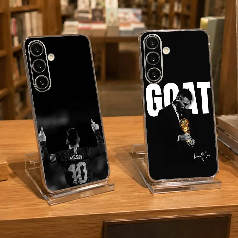GOAT M-Messi  Minimalist Phone Case For Samsung A71, A70, A52, A51, A40, A30, A20 Transparent Cover