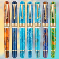Smooth Asvine P20 Piston Filling Fountain Pen Acrylic Beautiful Patterns EF/F/M Nib with Golden Clip Writing Office Gift Box Pen