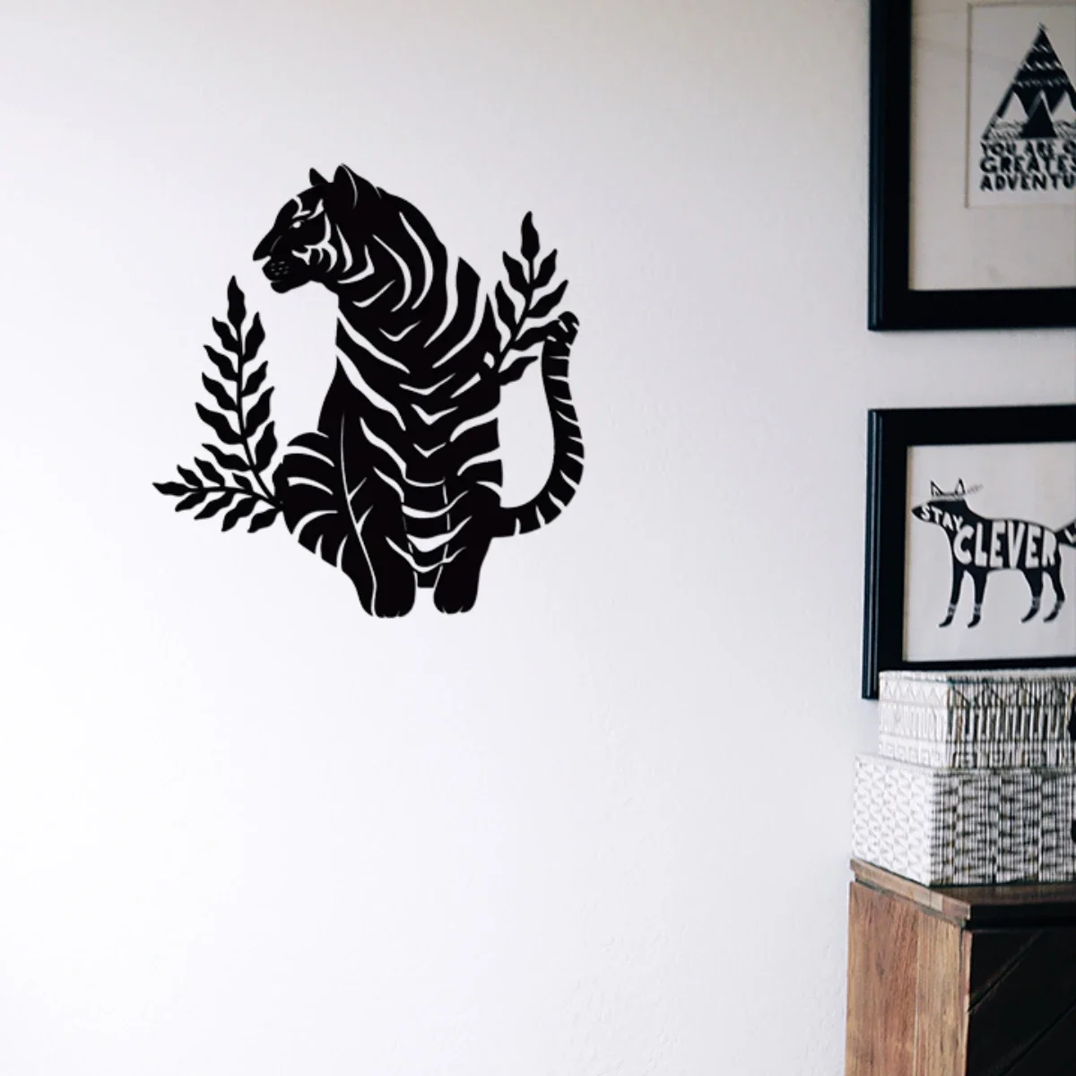 CIFBUY Tiger Metal Wall Art Iron Boho Wild Animal Hanging Decor Home Ornament Accent