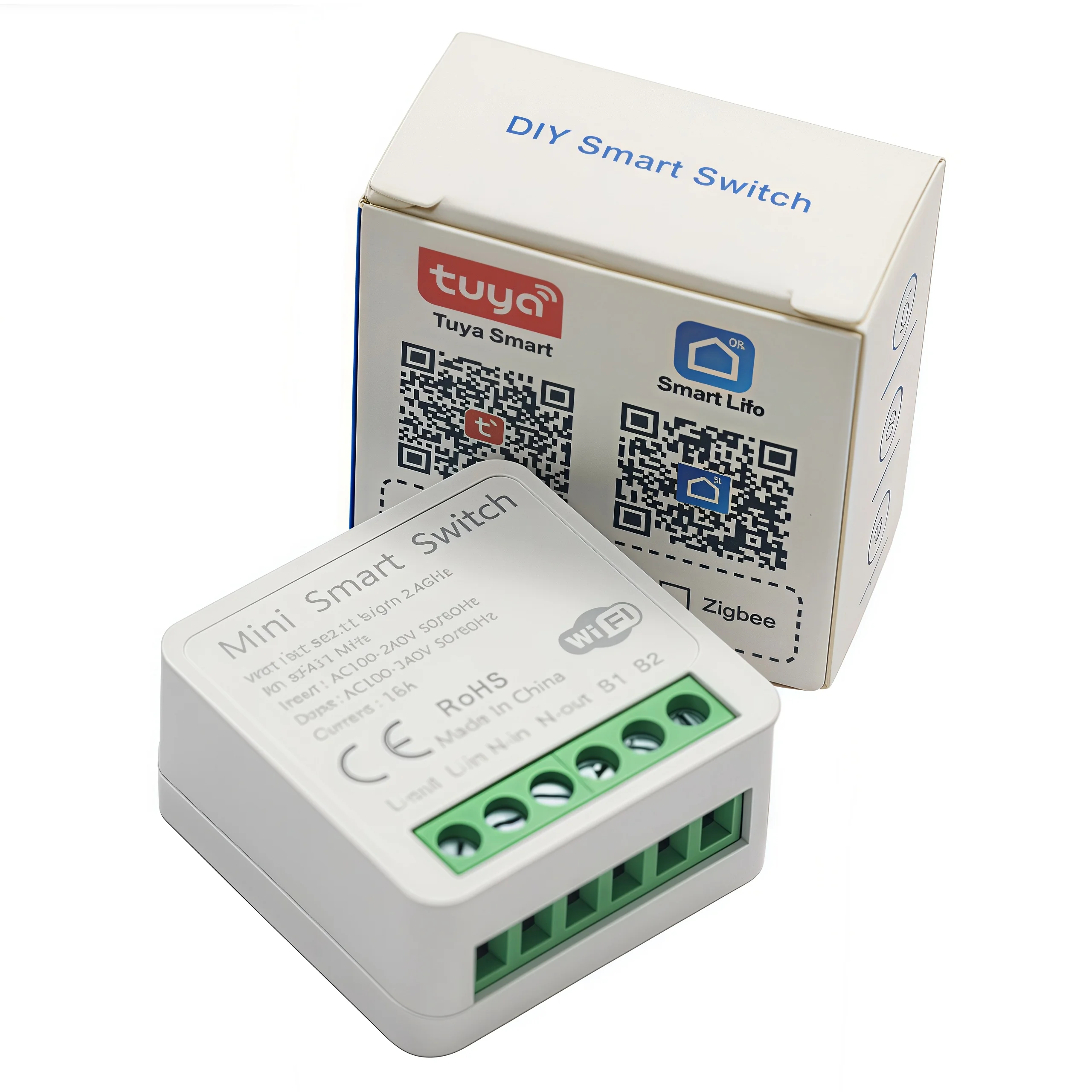 Smart Switch Relay Tuya Smartlife App Remote Control Google Home/Alexa Voice Control Supports 2-Way Wall Switches Max 16A