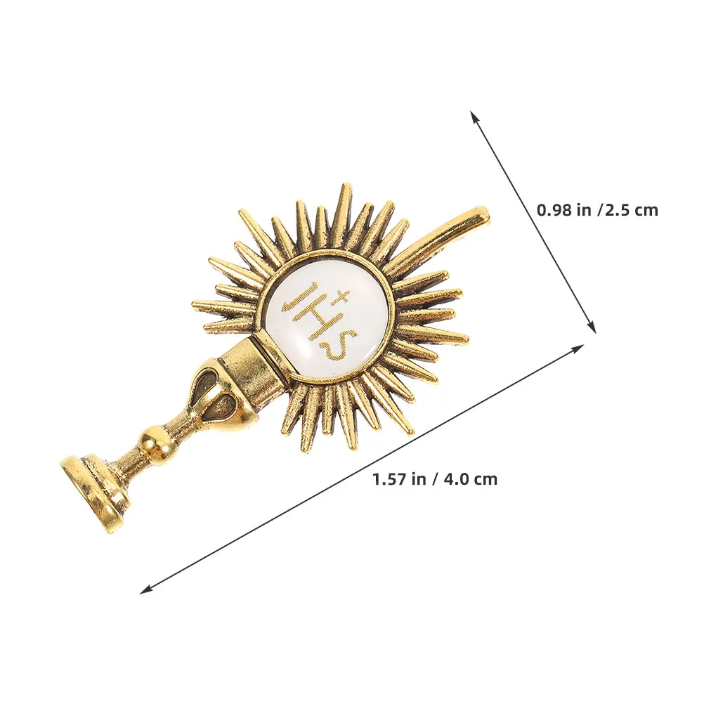 4 Pcs Backpack Lapel Brooch First Communion Clothes Pin Catholic Breastpin Holy Chalice Golden