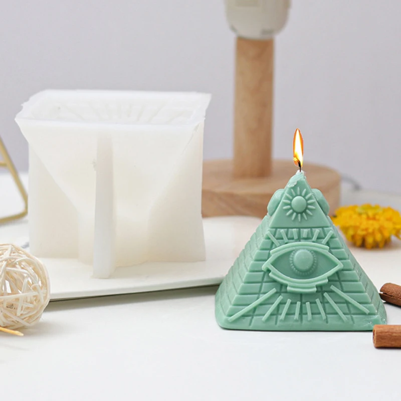 DIY Geometrische Pyramiden-Silikonform für Kerzen, 3D-Pyramidenförmige Aromatherapie-Kerzen-Gips-Handwerks-Zement-Seifenform, Geschenke für Zuhause.