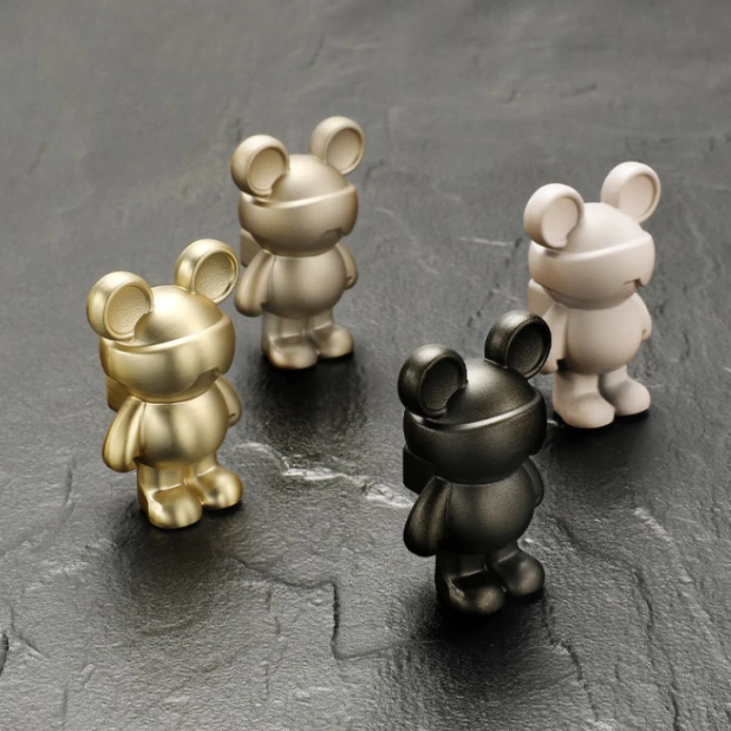 Cute Cartoon Children's Room Drawer Kitchen Cabinet Wardrobe Door Handle New Bear Personalized Creative Cabinet Door Handle