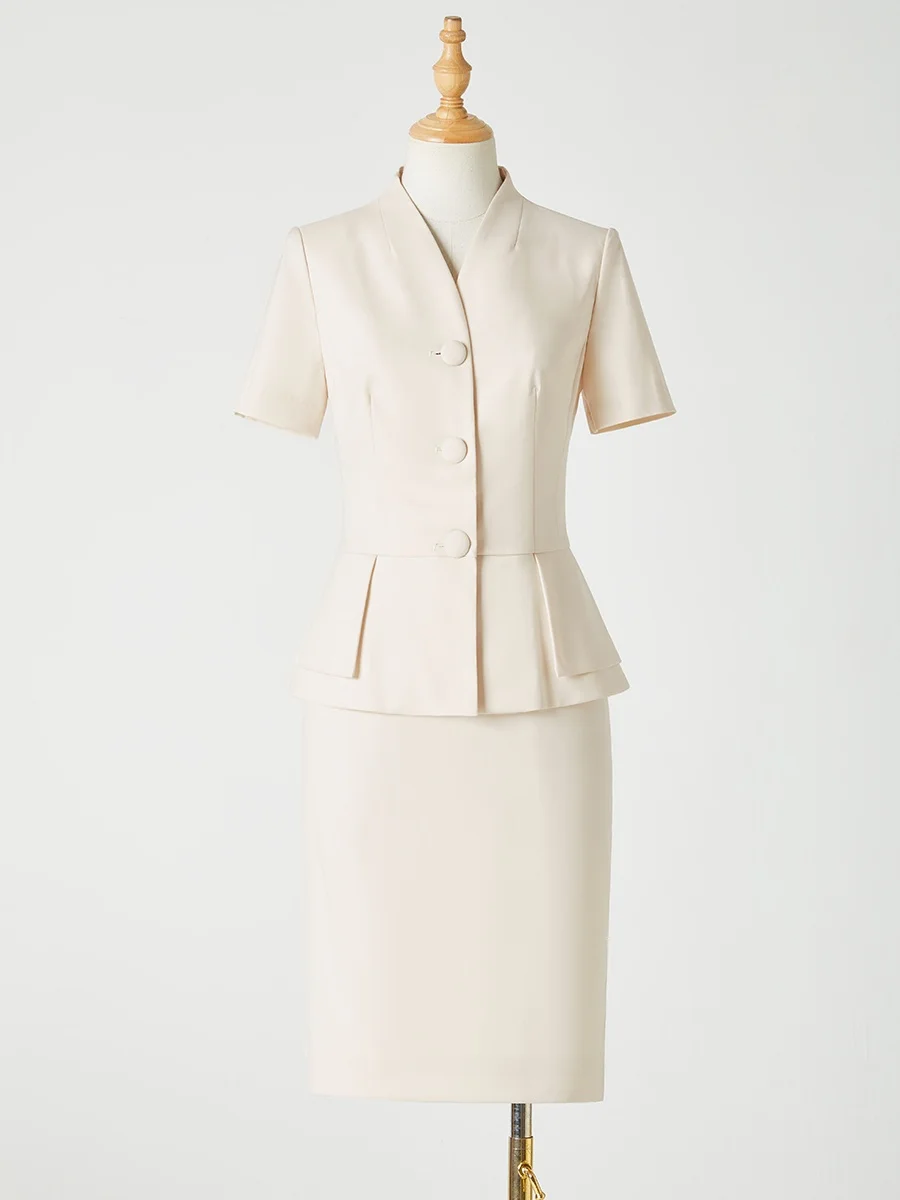 Xiangchun Bird Host Business Commute High End Blue Professional Suit Set Women Summer High Fashion Suit Jacket And Skirt