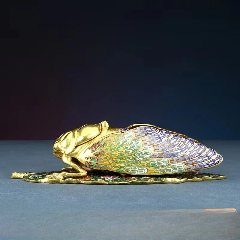 Copper enamel leaf can decoration, cloisonne craft gifts