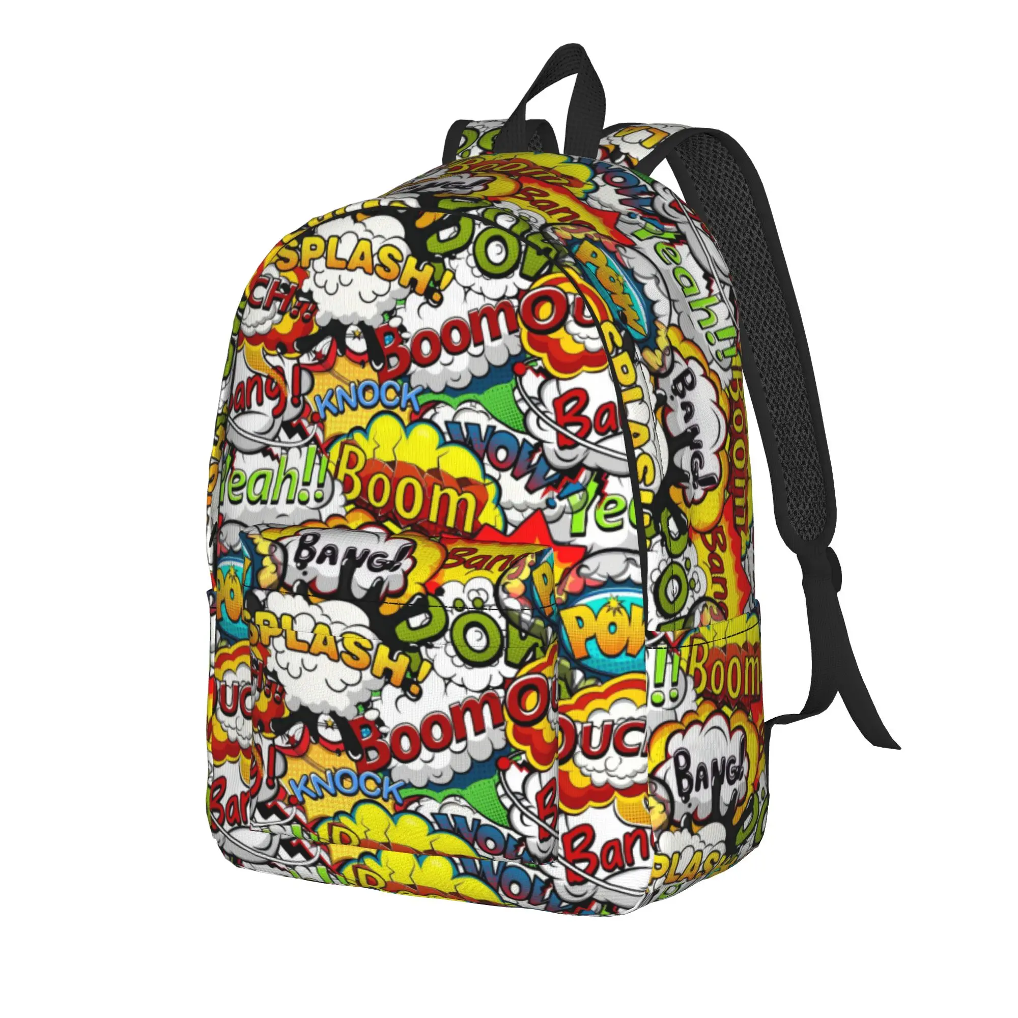 Comic Speech Bubbles   ()(3) Backpack  Boy Polyester College Backpacks Print Aesthetic High School Bags Rucksack