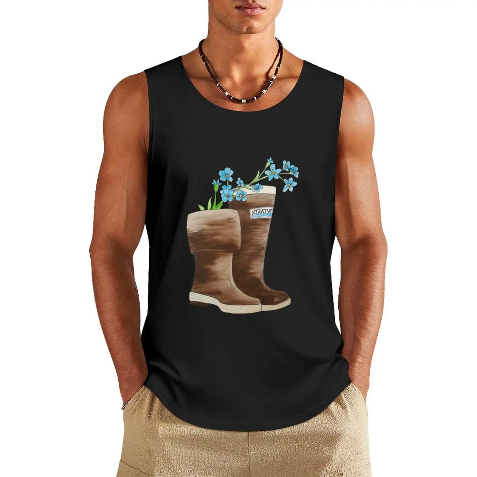 Forget me Not Xtratuf Watercolor Tank Top gym clothes for man summer 2024