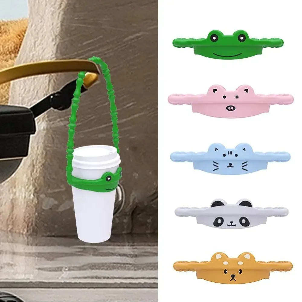 

2pcs Cartoon Water Bottle Carrying Strap Animal Pattern Silicone Water Bottle Sling Non-slip Universal Water Bottle Carrier