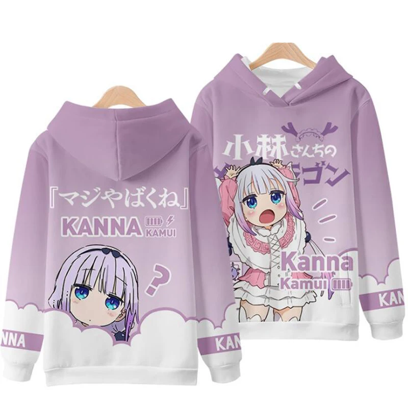 

Anime Miss Kobayashi's Dragon Maid Cosplay Cute Hoodie Boys/GirlsHarajuku Sweatshirts Streetwear Hip Hop Pullover Hooded Jacket