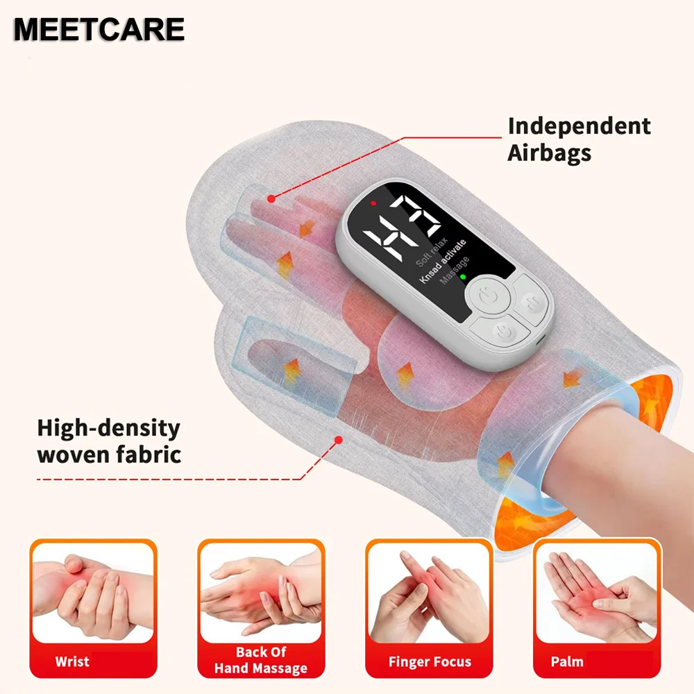 Hand Massager with Airbag Compression Finger Wrist Palm Massage Machine Vibration Glove for Hand Muscle Relax Gift for Men Women